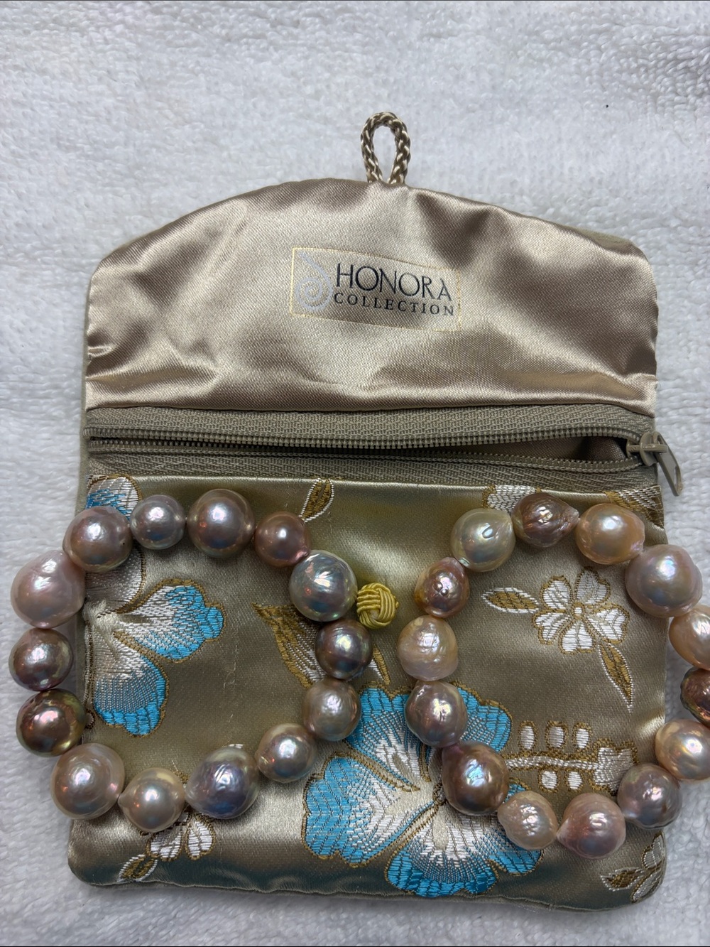 Honora Iridescent Pearl Stretch Bracelet Pair - Pink & Silver Overtones